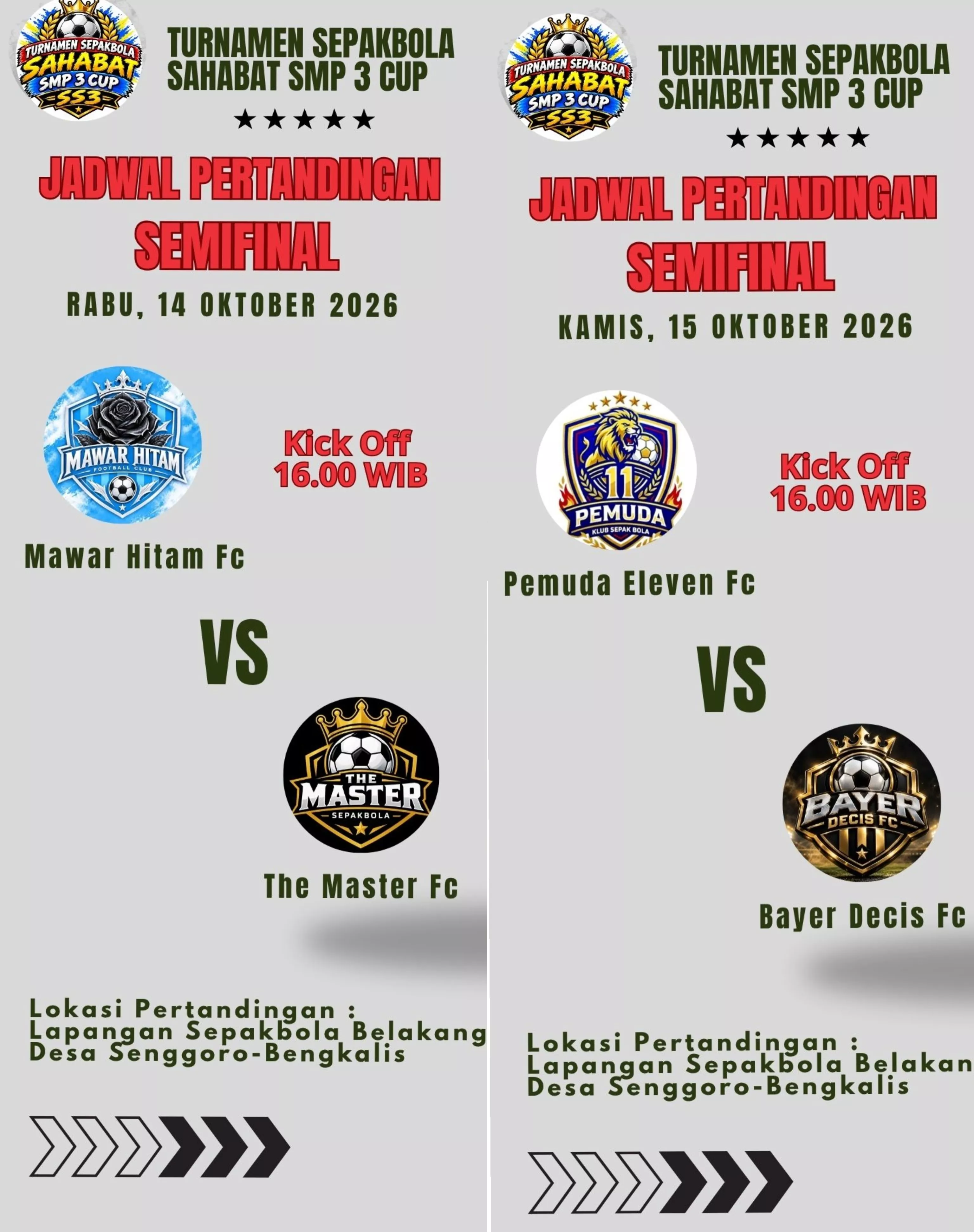 Empat Tim Terbaik Lolos Semifinal Sahabat SMP 3 Cup