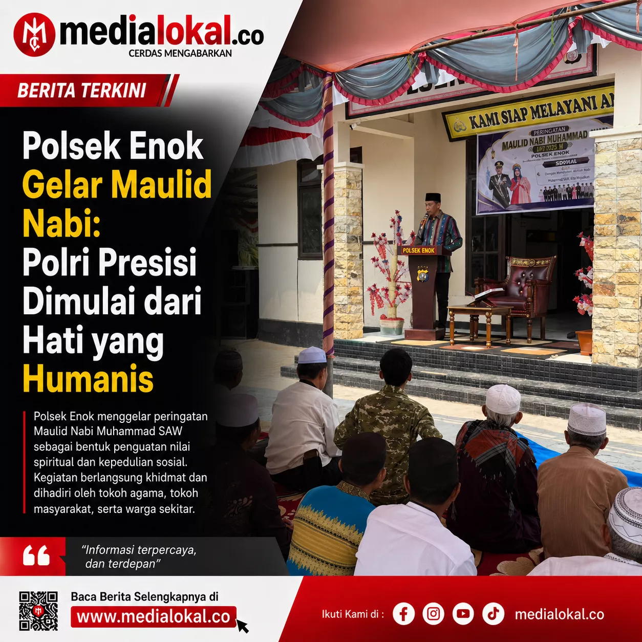 Meneladani Akhlak Nabi di Balik Seragam: Polsek Enok Peringati Maulid dengan Hikmah dan Silaturahim