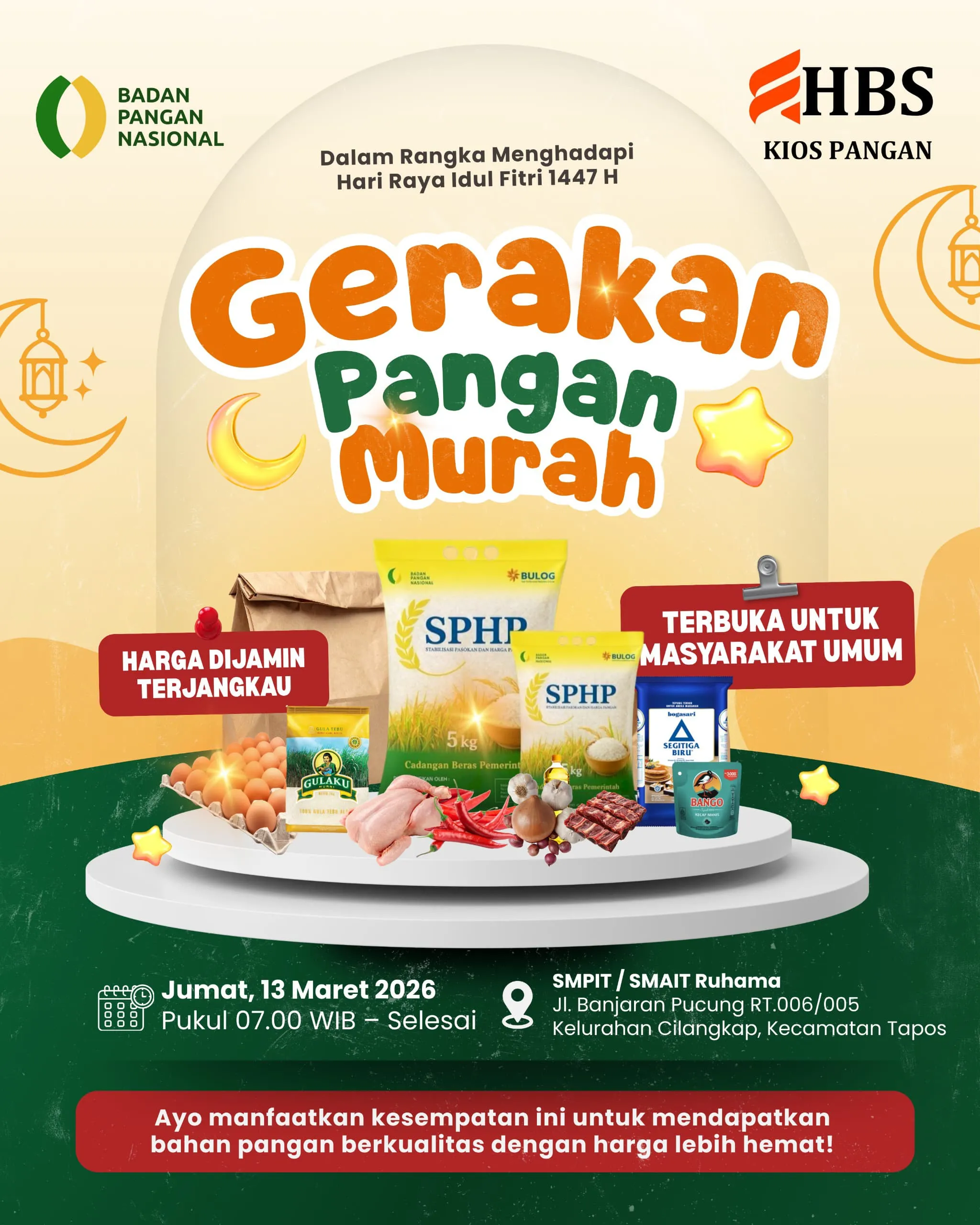 Jelang Lebaran HBS Kios Pangan Adakan Gerakan Pangan Murah di Tapos