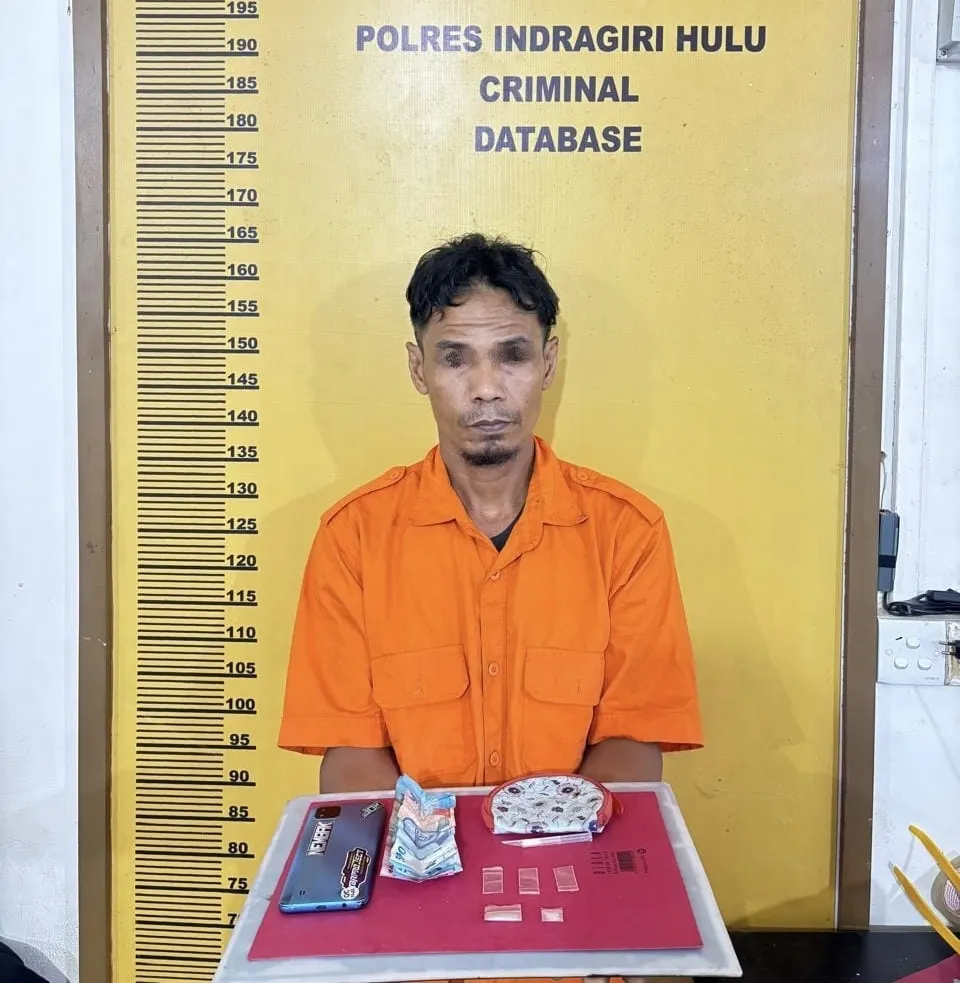Pria Pengangguran Asal Desa Japura Lirik Diringkus Satresnarkoba Polres Inhu, Dua Paket Sabu Diamankan