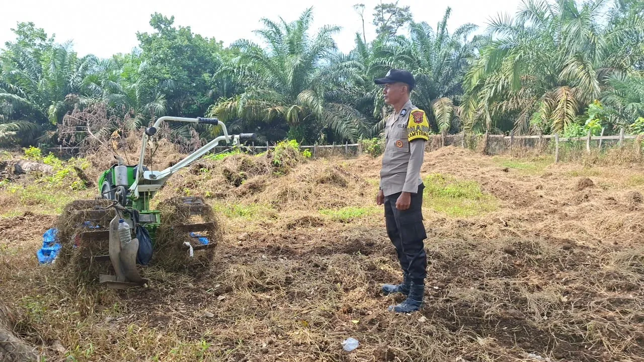 Polsek Logas Tanah Darat Cek Kesiapan Lahan Jagung di Desa Rambahan untuk Dukung Swasembada Pangan 2026