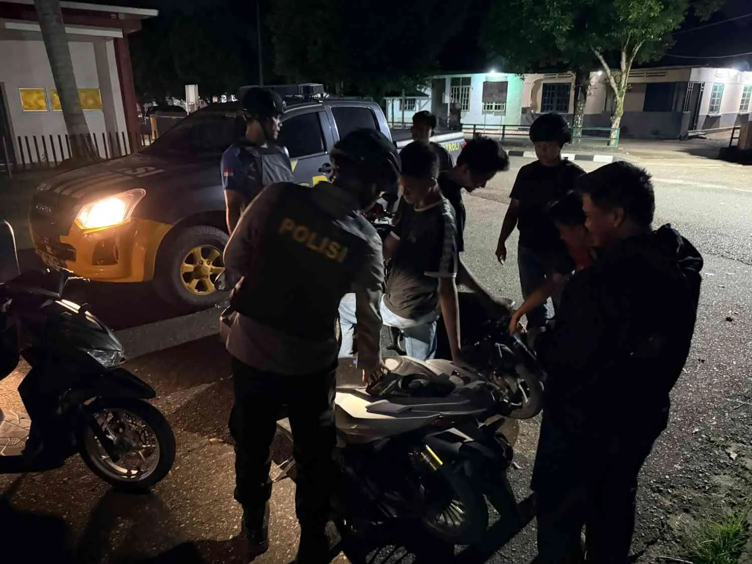 Tim RAGA Polres Kuansing, Jaga Situasi Kamtibmas, Kota Taluk Kuantan Tetap Aman