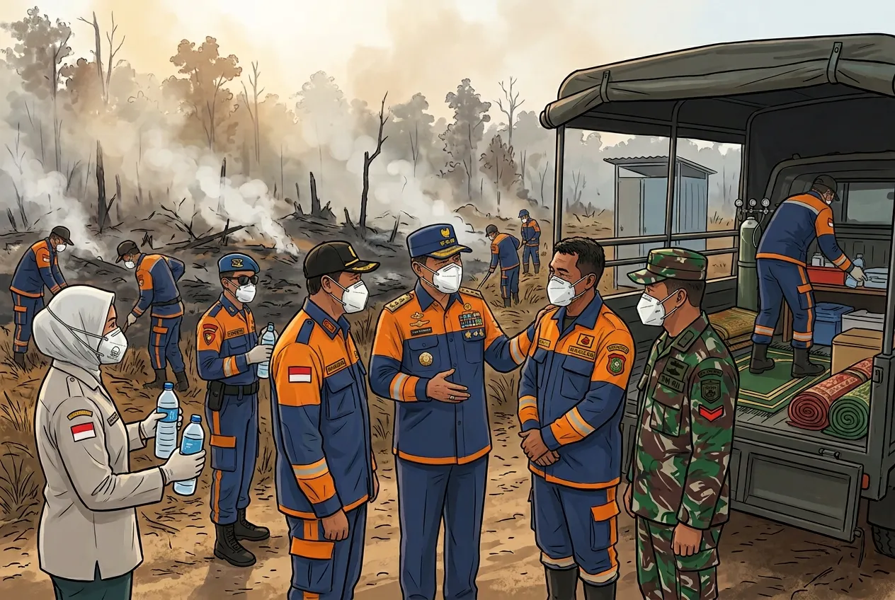 Berjibaku Lawan Api, Pemprov Riau Jamin Logistik dan Kesehatan Petugas Karhutla