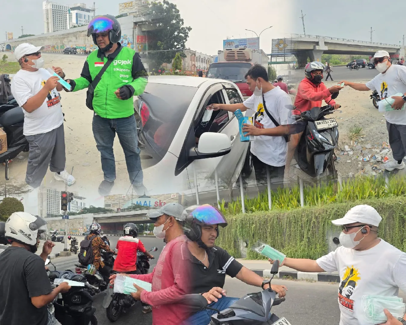Peduli Kesehatan di Tengah Karhutla, Matahari 08 Riau Bagikan Ribuan Masker