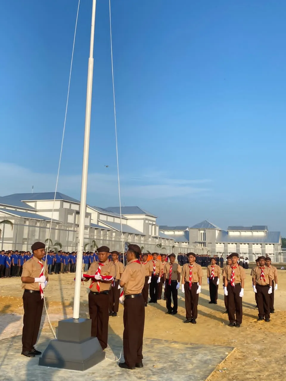 WBP Pramuka Sukses Kibarkan Merah Putih, Upacara HUT ke-81 RI di Lapas Bagansiapiapi Berlangsung Semarak