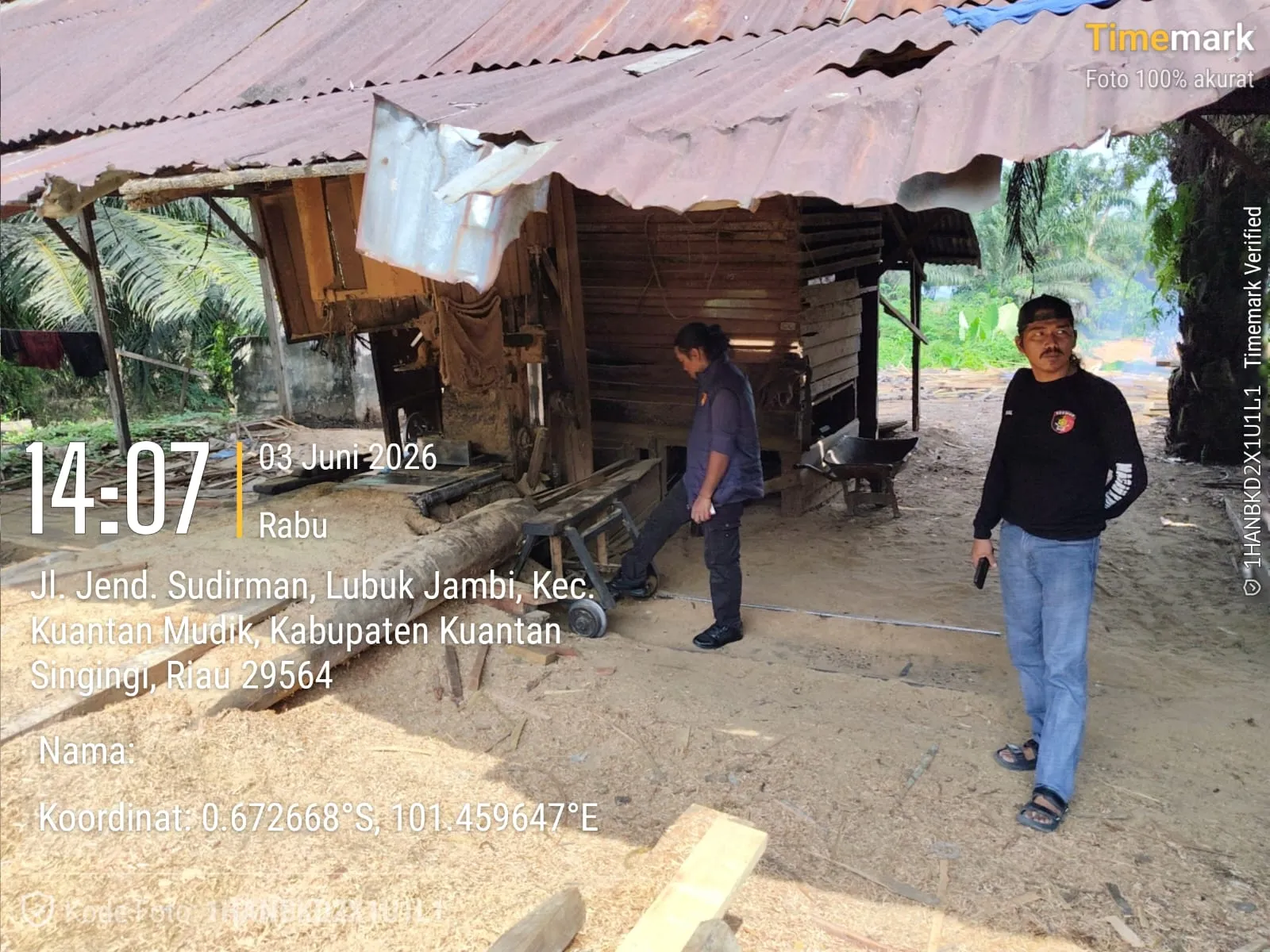 Polsek Kuantan Mudik Cek Dugaan Aktivitas Sawmill di Desa Kasang, Tidak Ditemukan Kegiatan Pengolahan Kayu