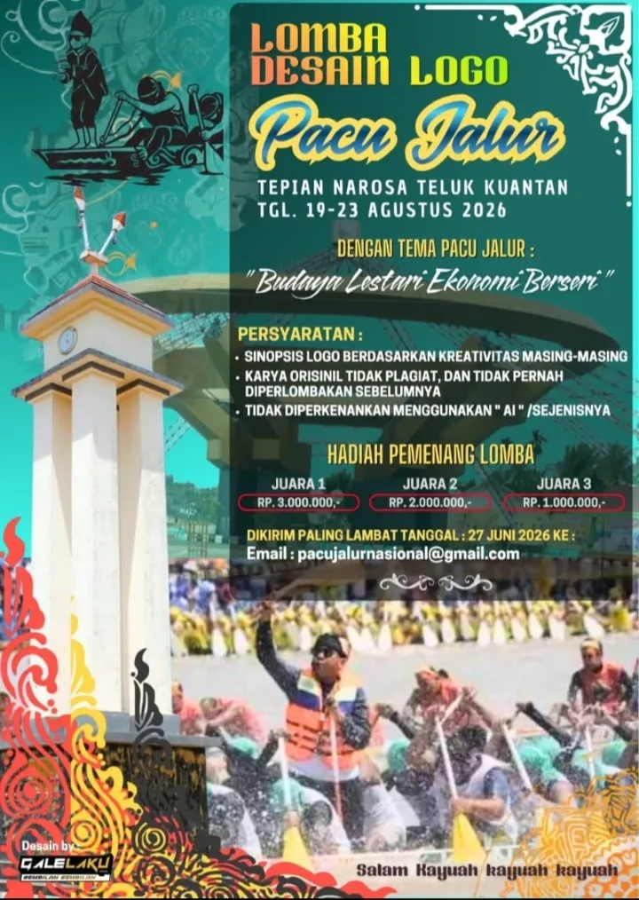 Lomba Desain Logo Pacu Jalur 2026 Dibuka, Total Hadiah Rp6 Juta Menanti
