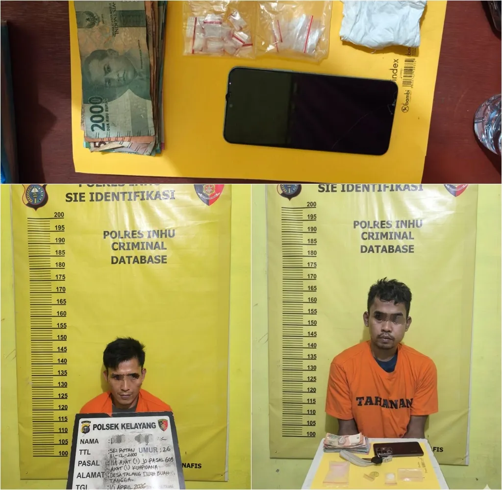 Polsek Kelayang Ungkap Kasus Narkotika di Rakit Kulim, Dua Pelaku Diamankan