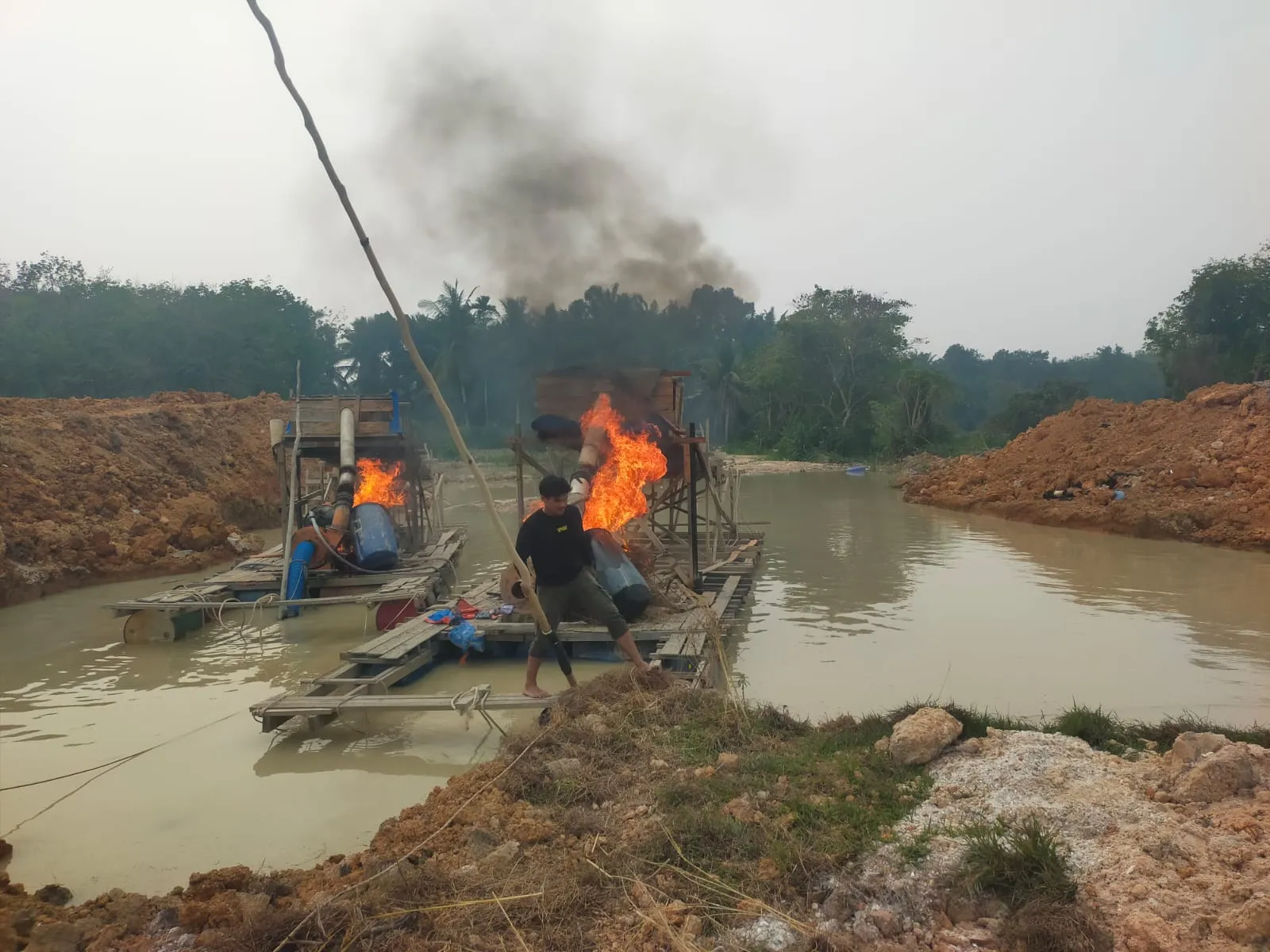 Polres Kuansing Tindak Lanjuti Laporan Dugaan Pengupasan Lahan untuk PETI di Muaro Sentajo