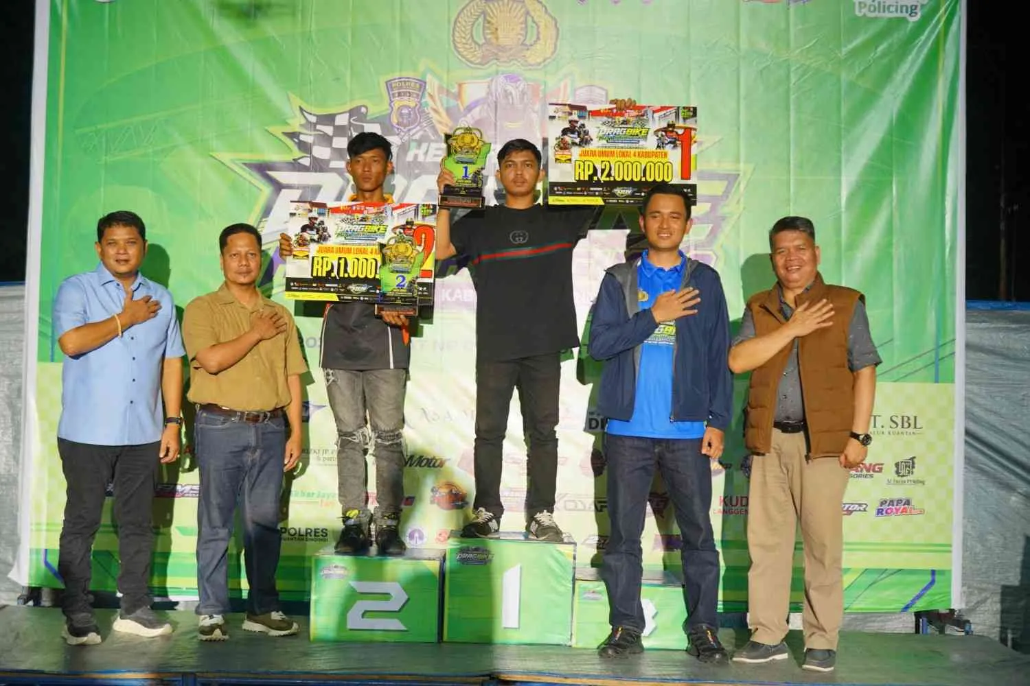 Drag Bike HUT Bhayangkara 2026 Resmi Ditutup, Kuansing Tegaskan Komitmen Bina Pembalap Berprestasi