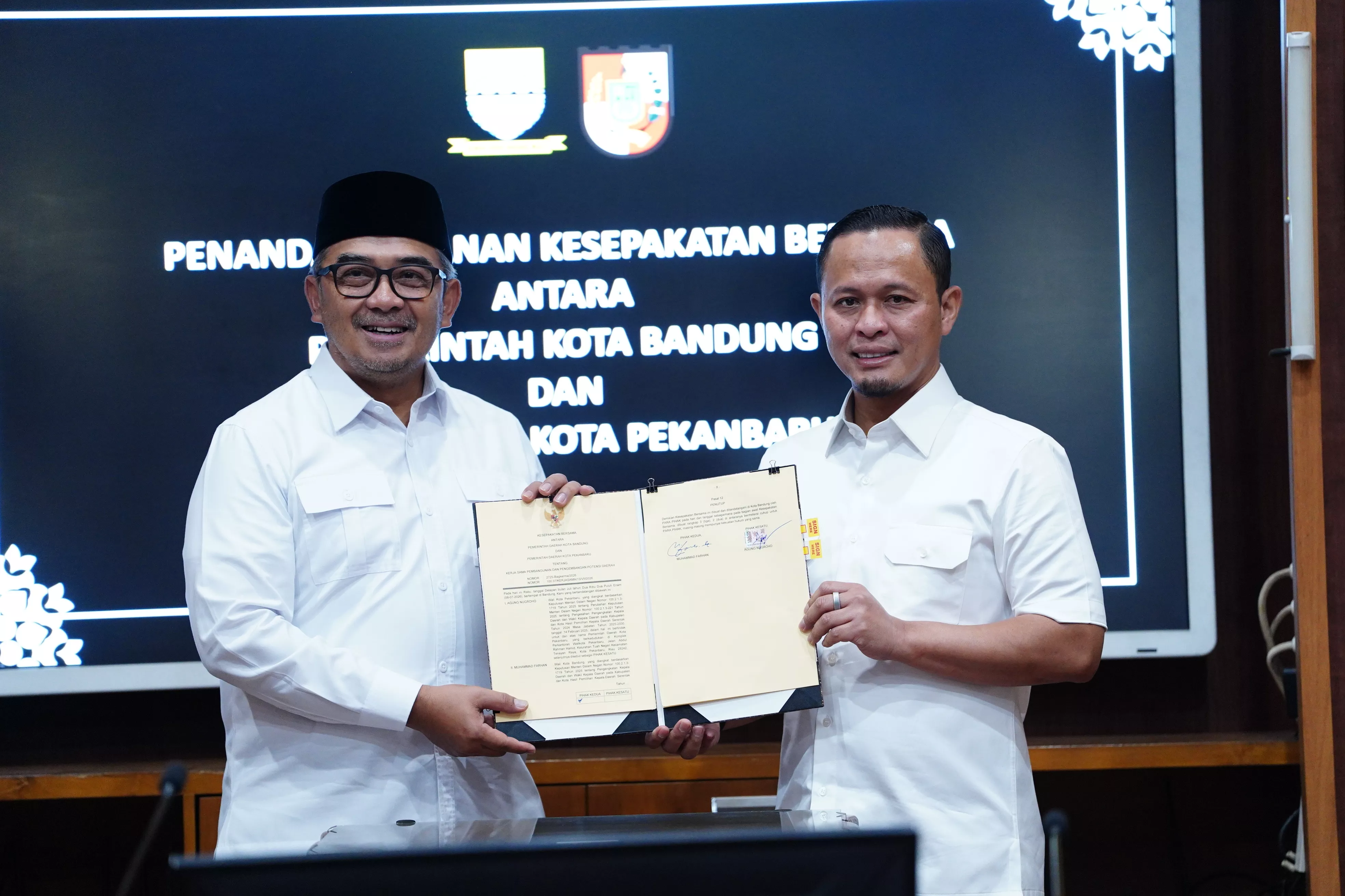 Teken MoU dengan Pemkot Bandung, Wako Agung Ingin Pekanbaru Setara dengan Kota Besar Nasional