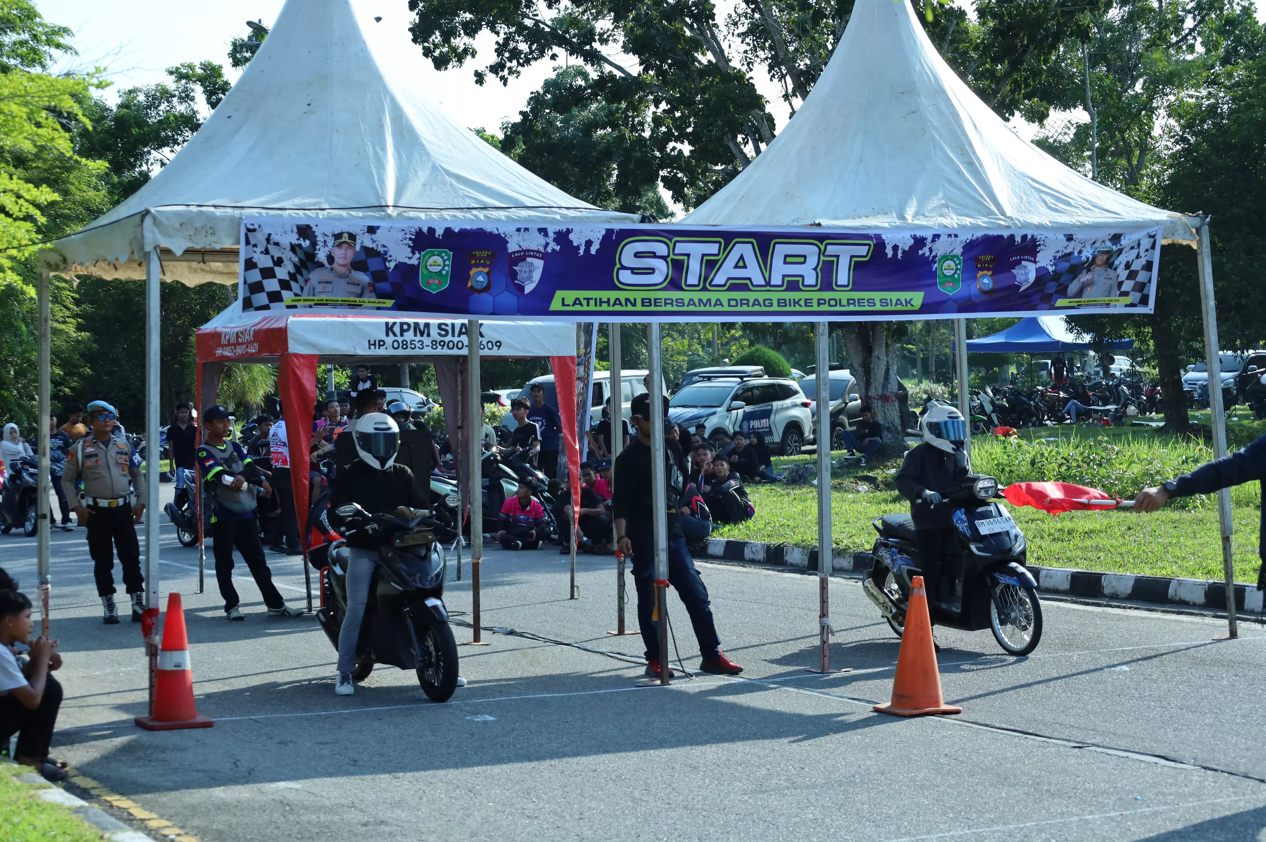 Wujudkan “Zero Balap Liar”, Polres Siak Gelar Latihan Bersama Drag Bike Antisipasi Balap Liar 2026