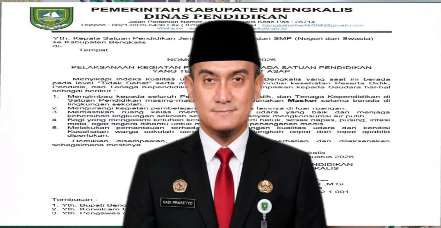 Kabut Asap Memburuk, Disdik Bengkalis Keluarkan Edaran Perlindungan Warga Sekolah