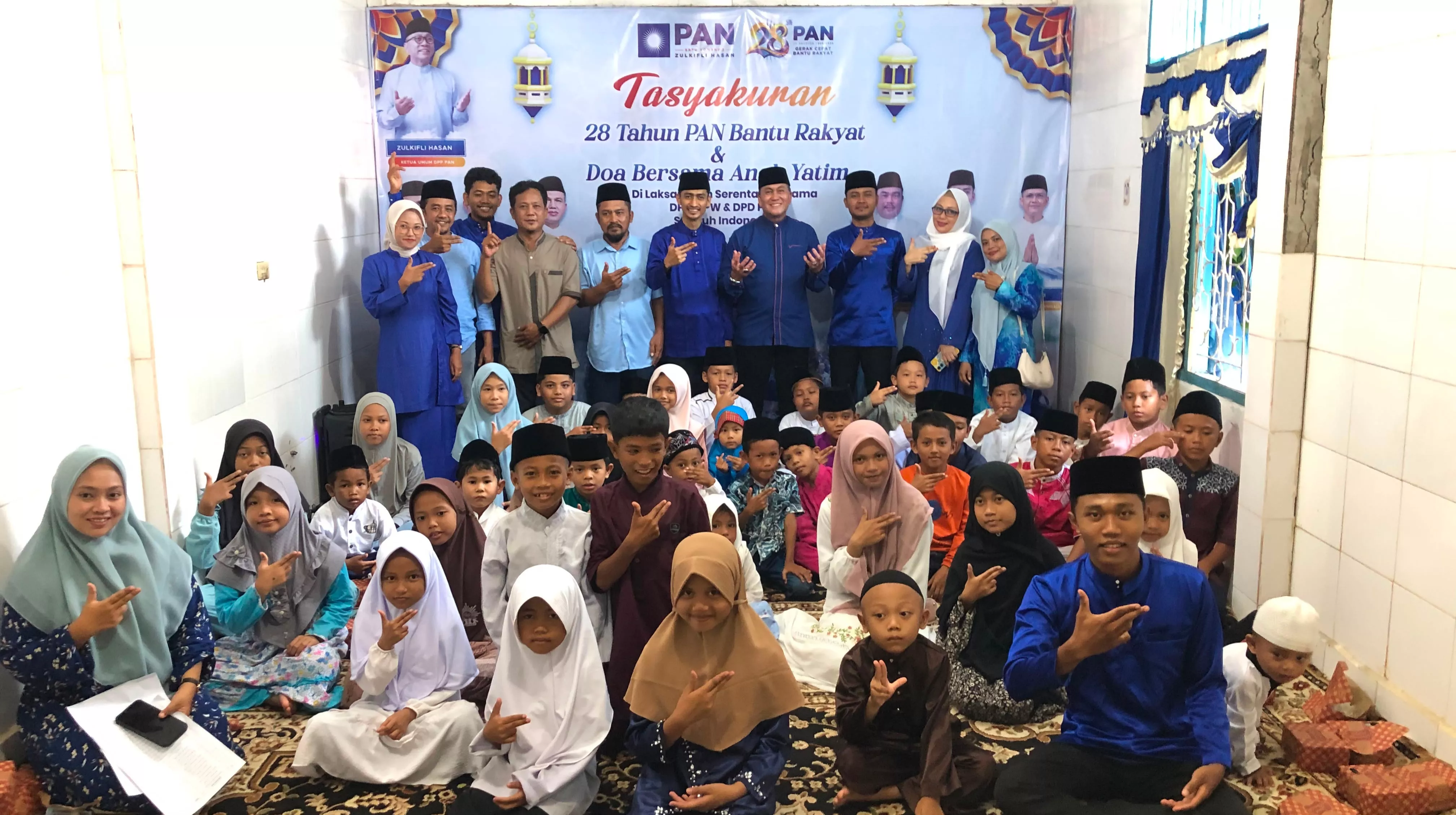 HUT ke-28 PAN, Doa dan Senyum Anak Yatim Warnai Perayaan DPD PAN Bengkalis