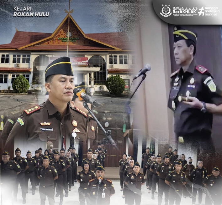 Kajari Rohul Freddy F Simanjuntak ikuti apel gabungan se wilayah Kejati Riau secara Daring