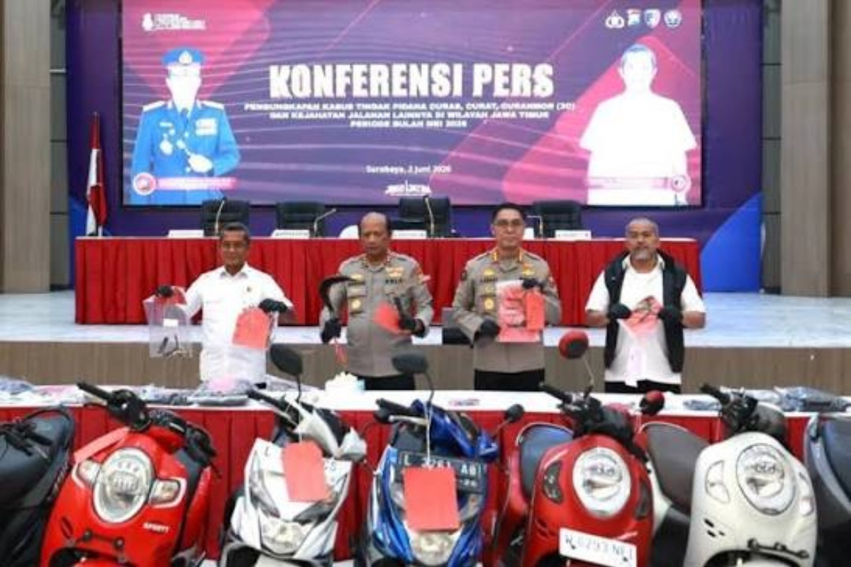 Polda Jatim Bongkar Modus Baru Pencurian Motor Keyless Pakai Mobil