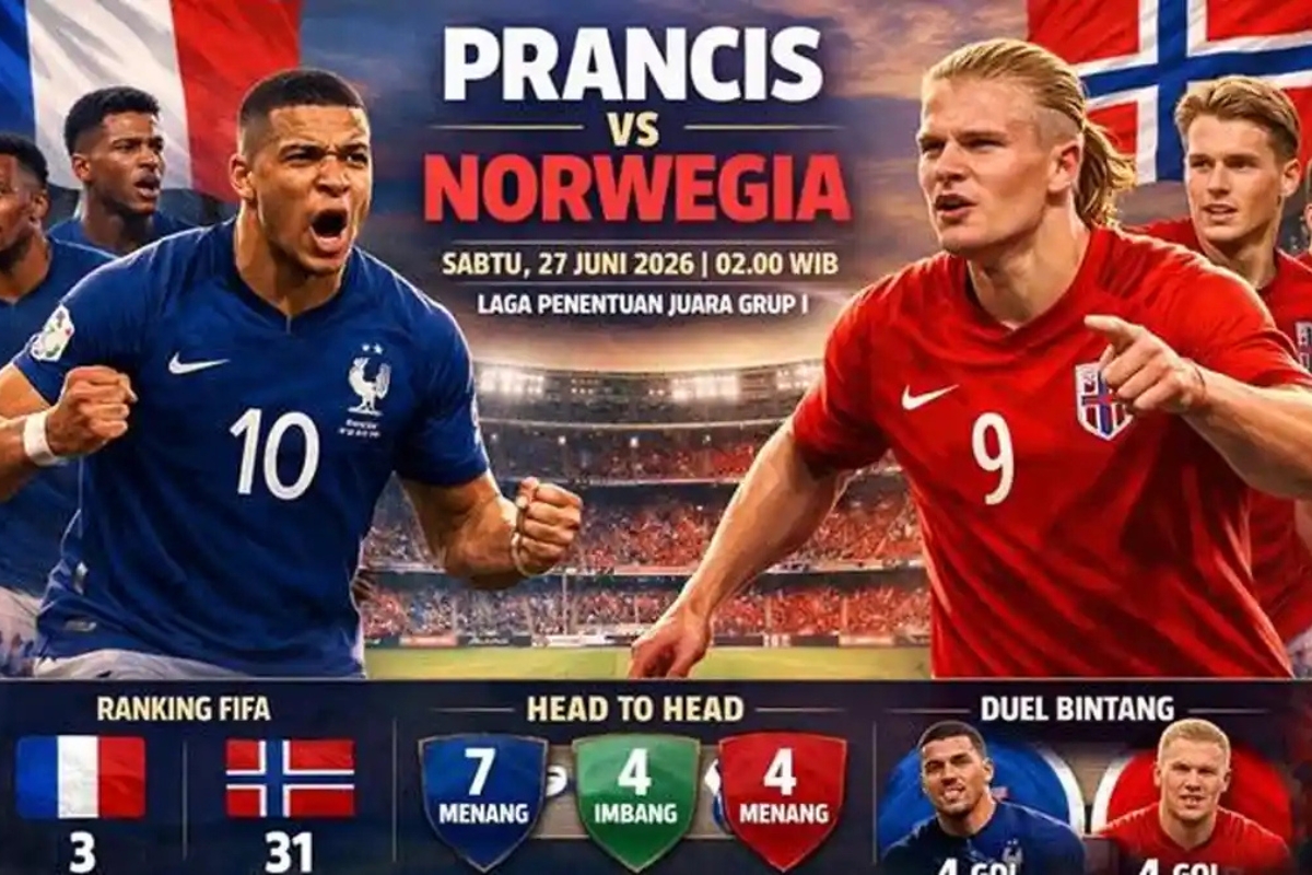 Norwegia Lawan Prancis, Panggung Rivalitas Emas Mbappe-Haaland
