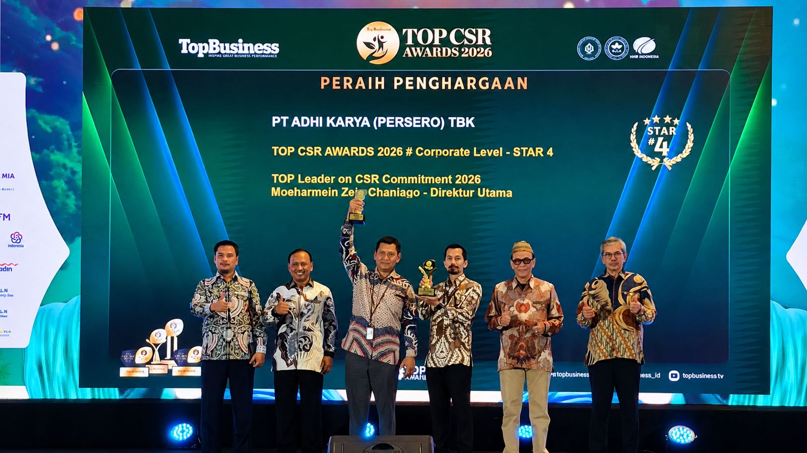 ADHI Karya Kembali Raih TOP CSR Awards 2026 Star 4