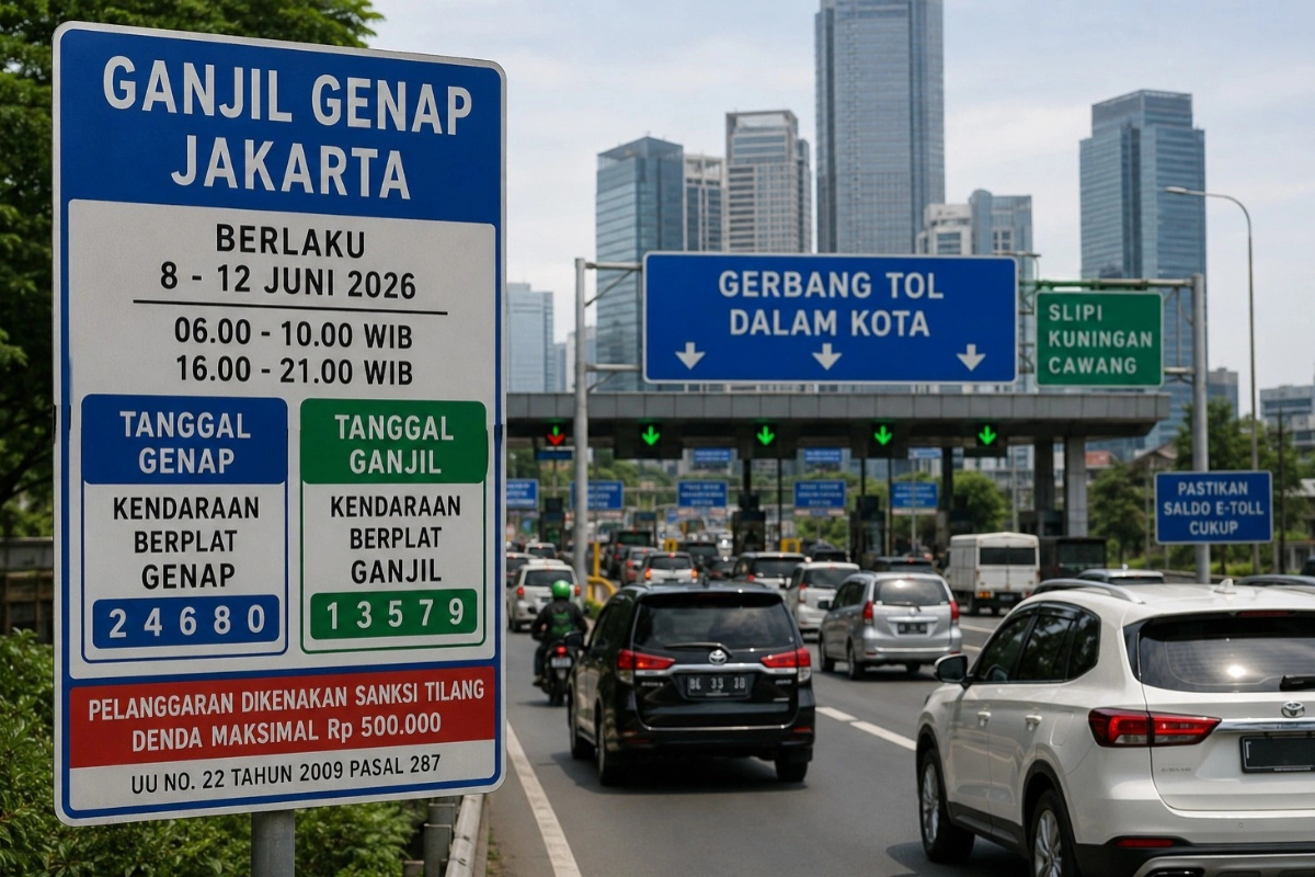Info Lengkap Ganjil Genap Jakarta Periode 8-12 Juni 2026