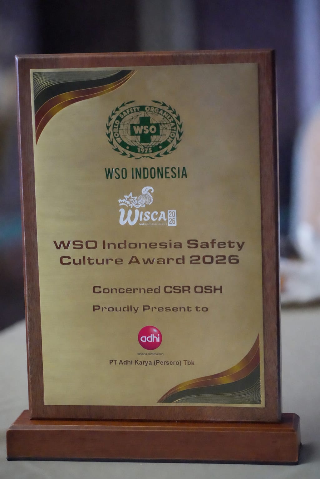 Komitmen K3 dan ESG Bawa ADHI Raih Penghargaan WISCA 2026
