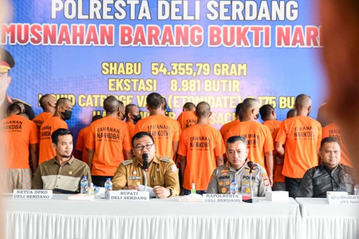 Polresta Deli Serdang Ungkap 150 Kasus Narkoba dan Sita 89 Kg Sabu