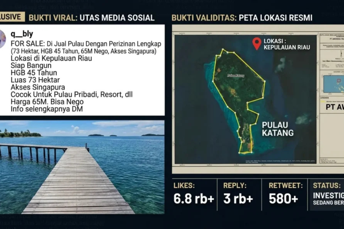Viral Pulau Katang Lingga Dijual di Sosmed, Ini Kata Pemprov
