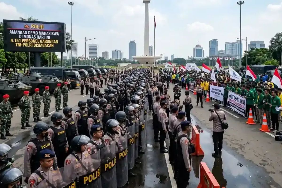 Polda Metro Jaya Terjunkan Ribuan Personel Gabungan Amankan Demo