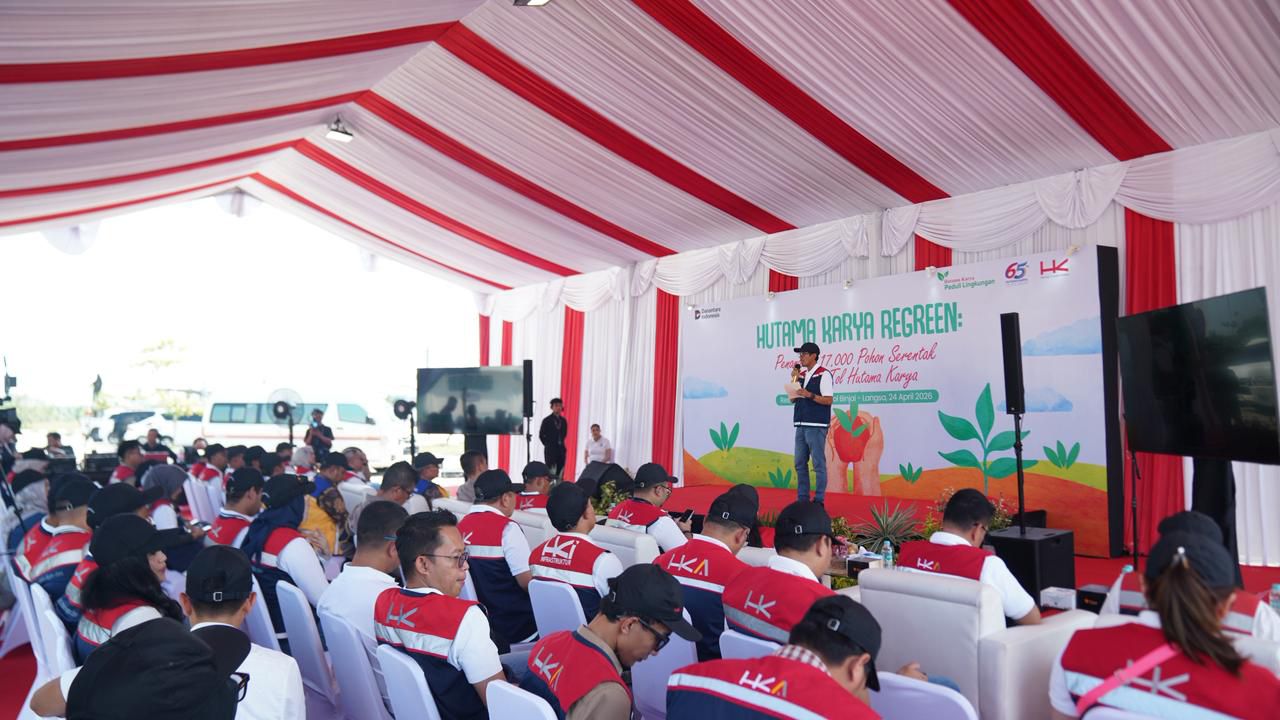Peringati HUT ke-65 dan Hari Bumi 2026, Hutama Karya perkuat penghijauan koridor JTTS