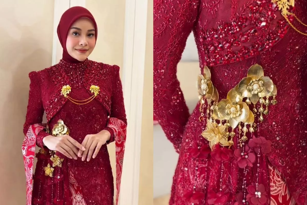 Pesona Aurelie Hermansyah Kenakan Kebaya Merah di Istana Merdeka