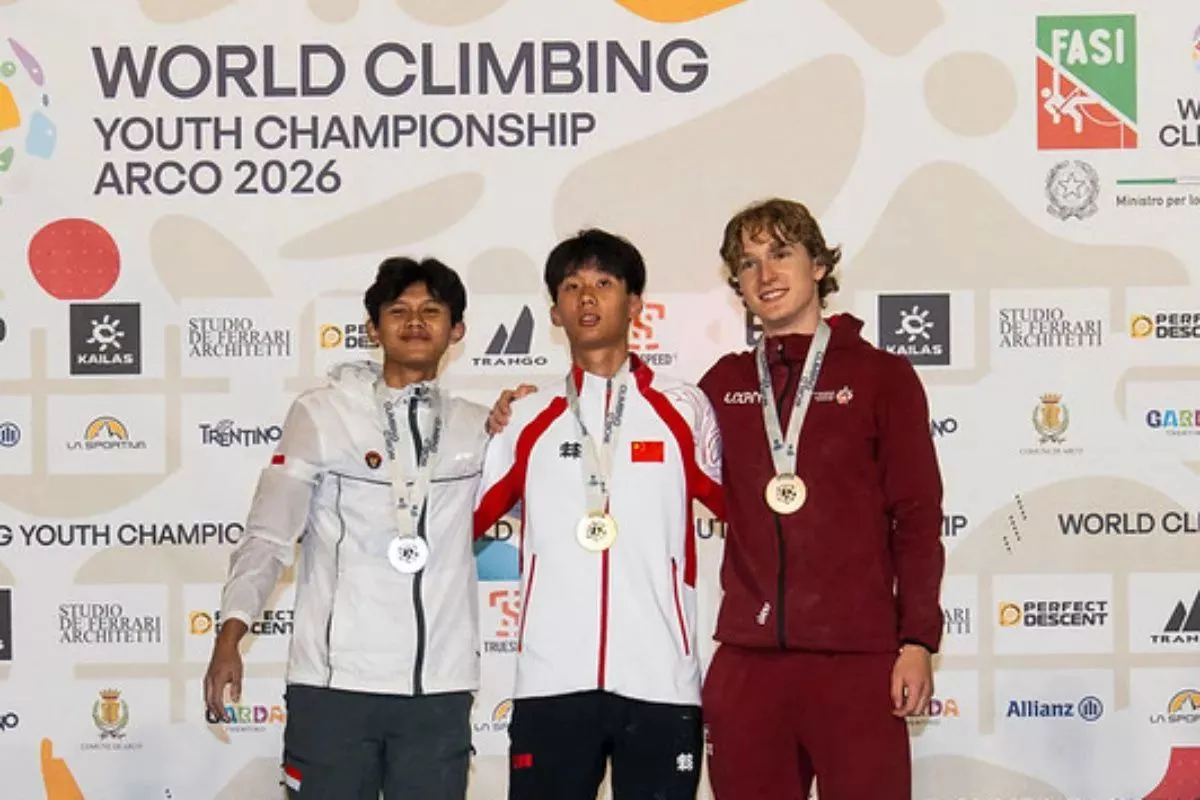 Haddan Malik Raih Perak World Climbing Youth Championship Arco