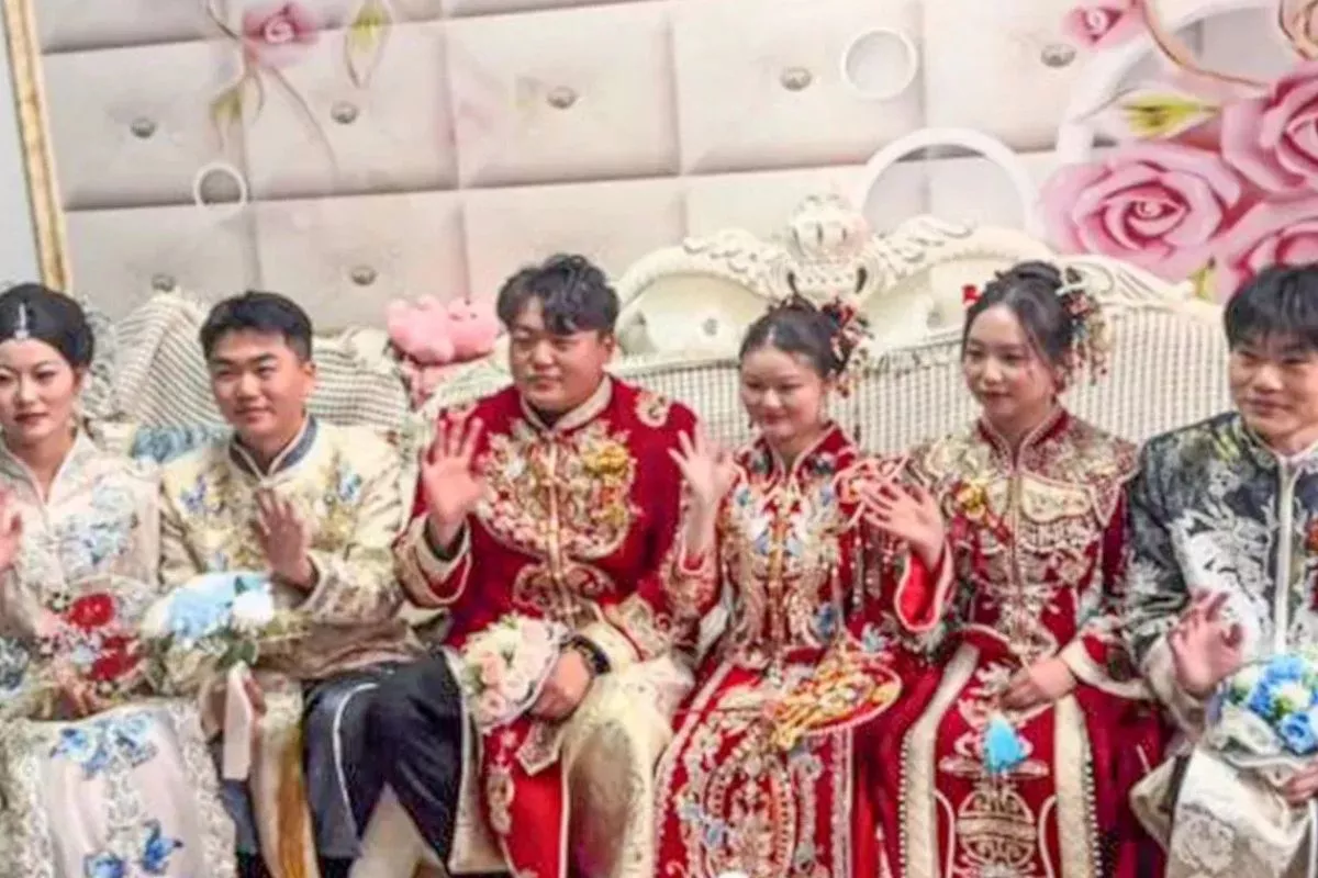 Kisah Kompak Pria Kembar Tiga Menikah Bersama di Provinsi Henan