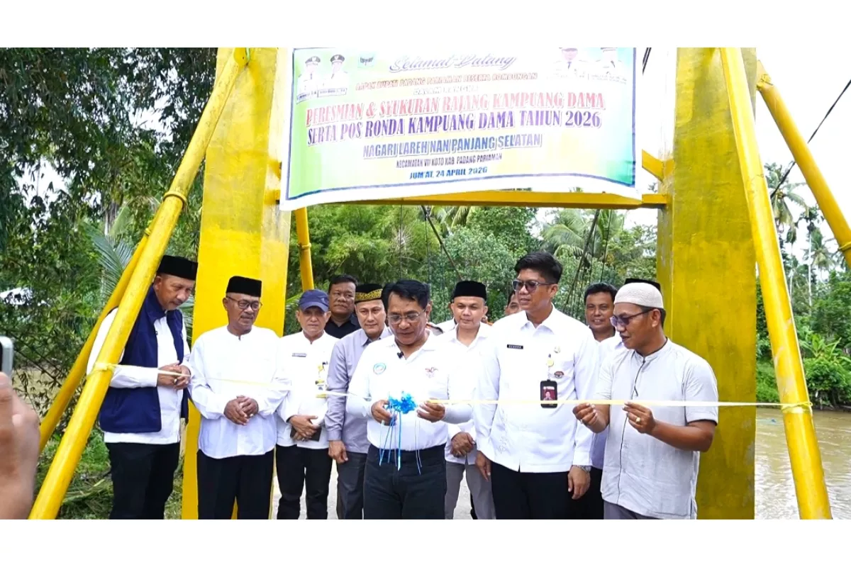 Jembatan Rajang Kampuang Dama Kembali Hubungkan Warga Padang Pariaman