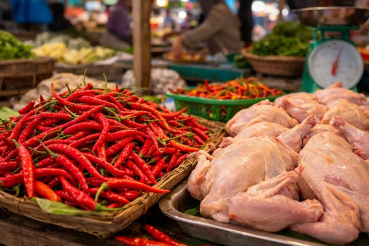 Harga Pangan Melonjak Cabai dan Daging Ayam di Pasar Tradisional Naik