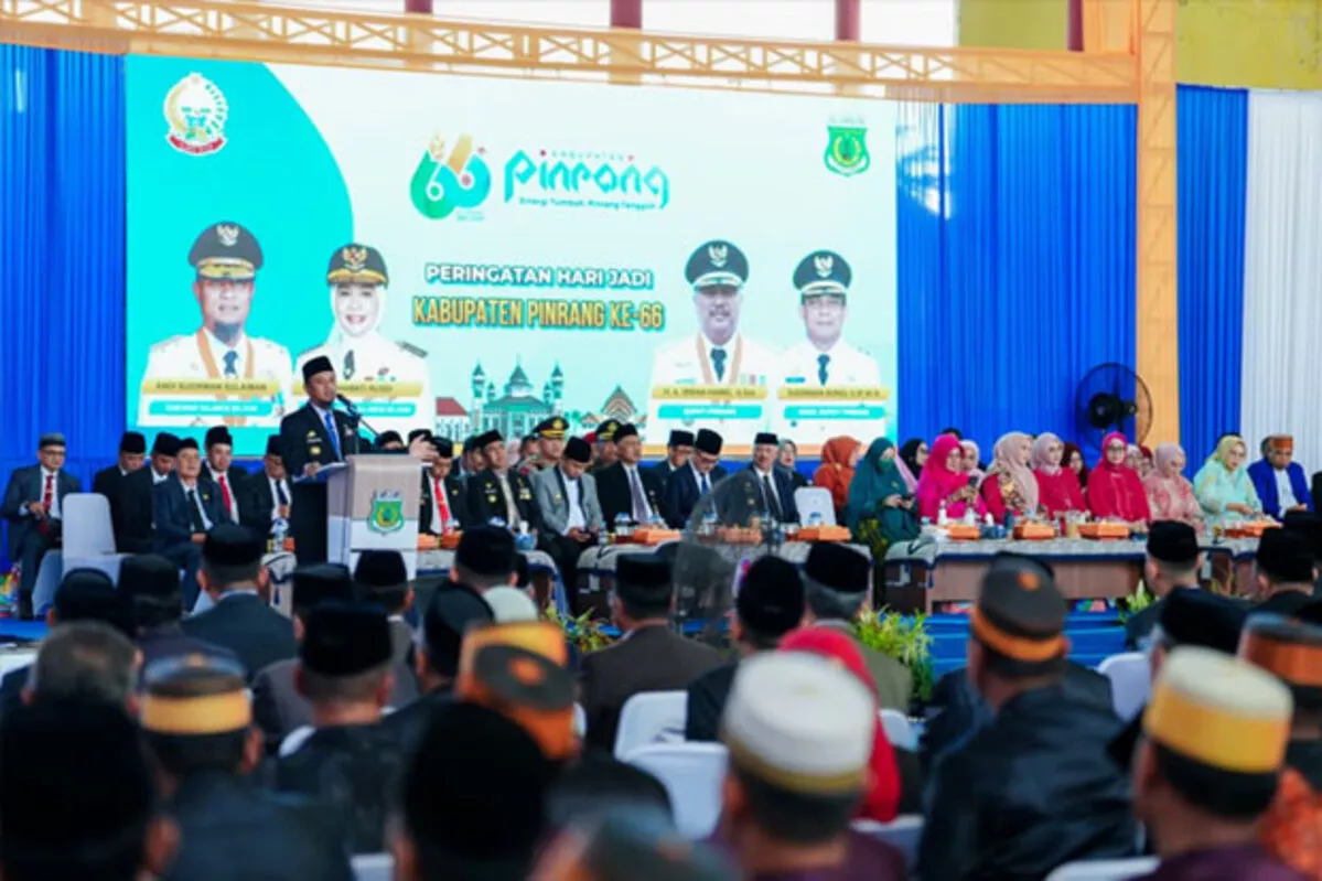 Gubernur Sulawesi Selatan Dorong Sinergi Pembangunan Ekonomi Pada Hari Jadi Pinrang Ke 66