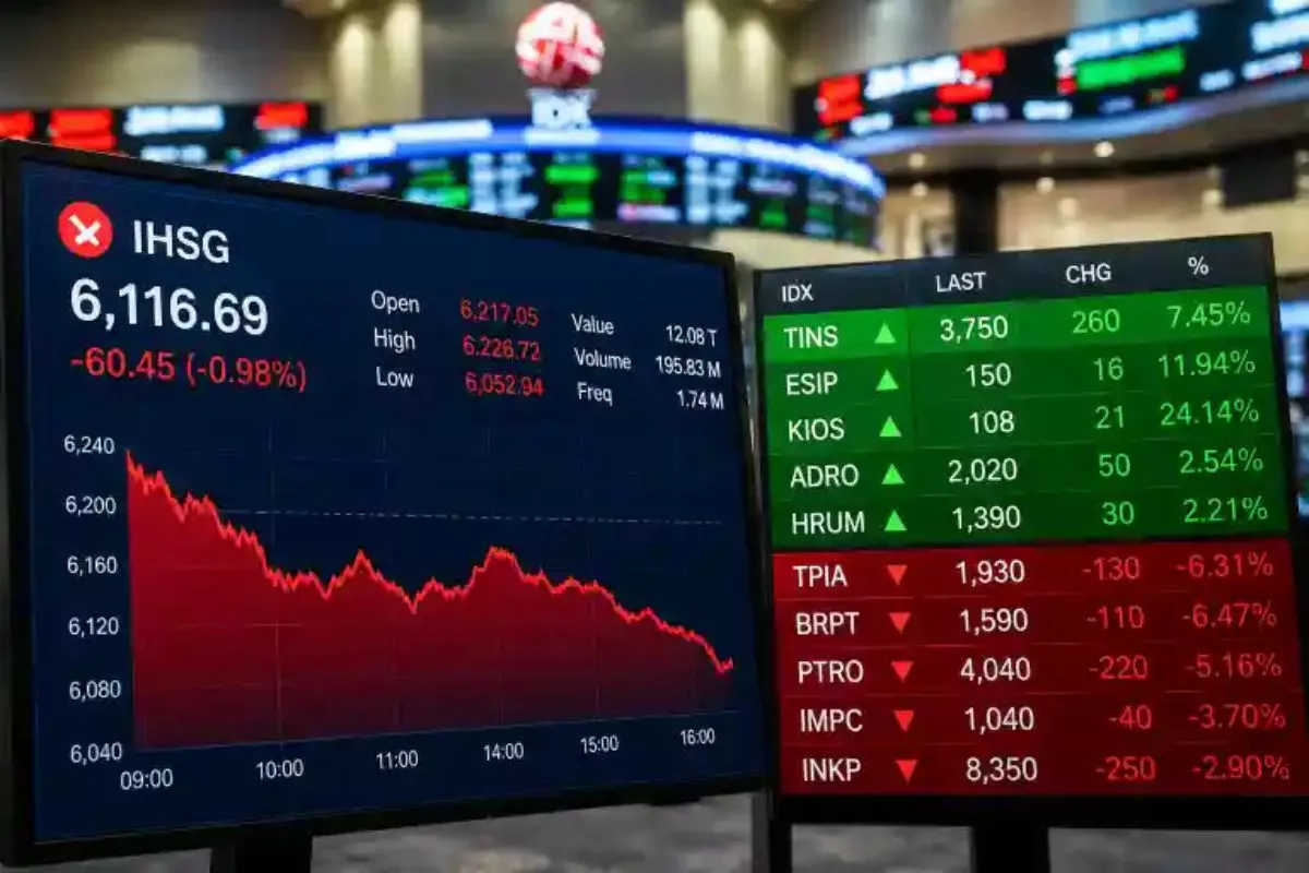 Analisis Saham RAJA, ANTM, dan BMRI Saat IHSG Melemah 3,56 Persen