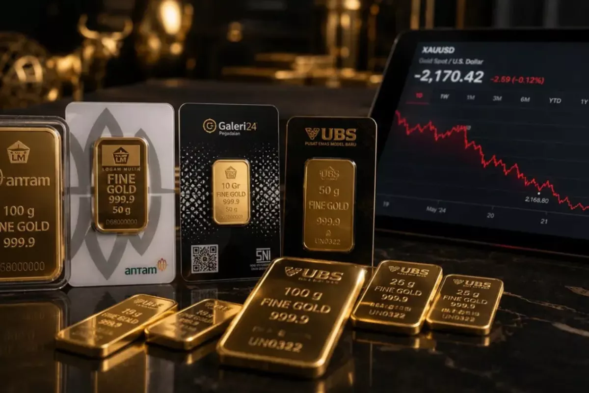 Harga Emas Antam, UBS, dan Galeri 24 di Pegadaian Turun 2 Juli 2026