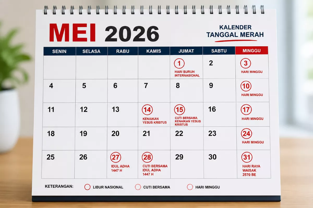 Daftar Hari Libur Mei 2026 Rekomendasi Long Weekend Buat Liburan