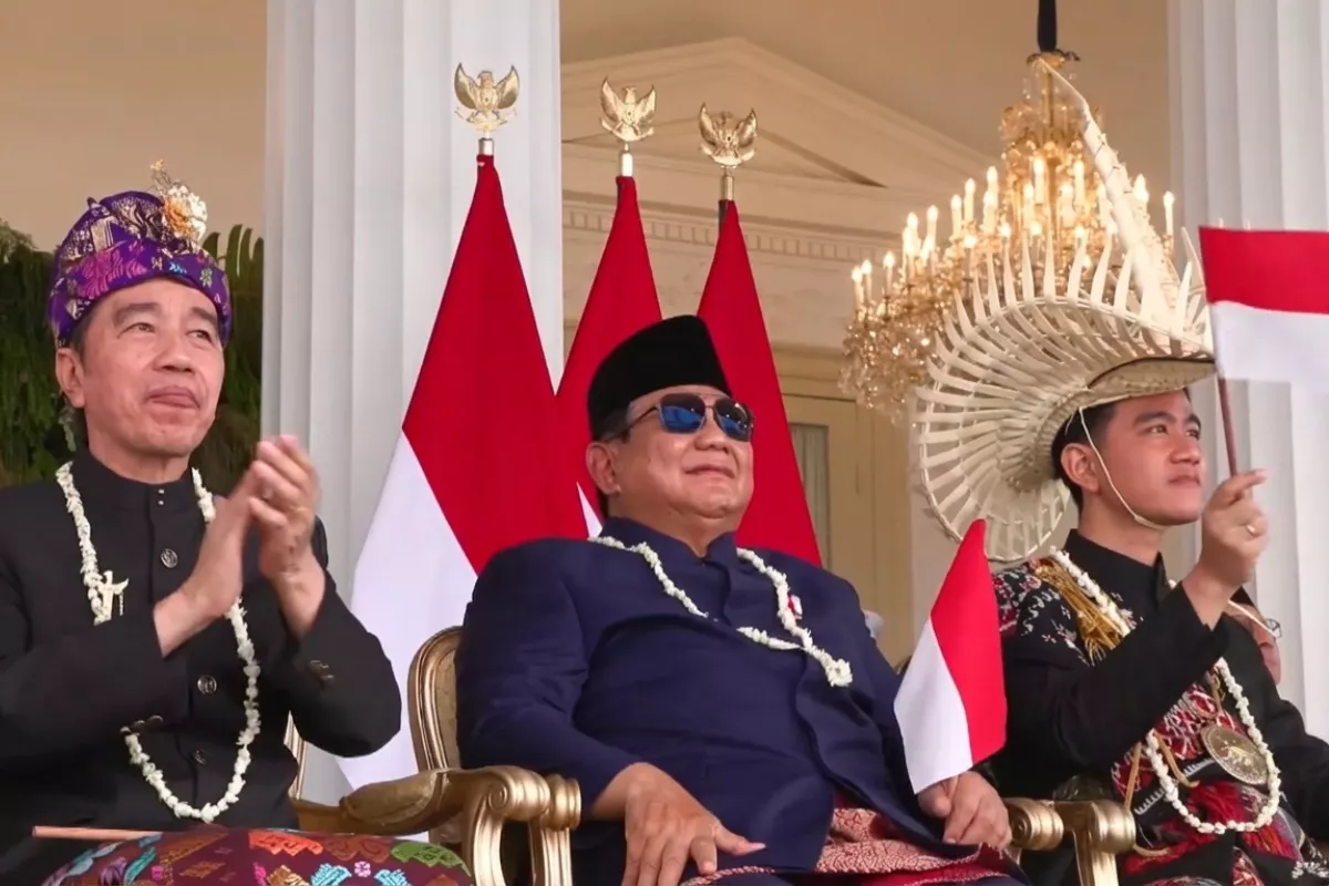 Keakraban Prabowo, Jokowi, dan Gibran di Sela Acara HUT Ke-81 RI