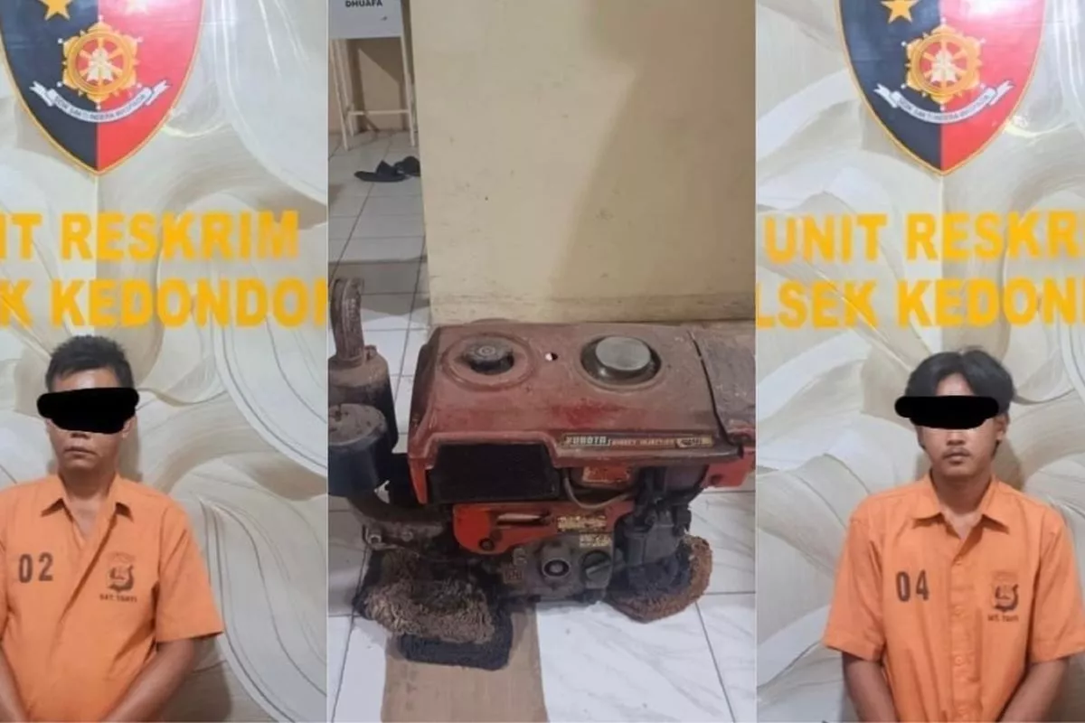 Polisi Tangkap Ayah dan Anak Pelaku Pencurian Traktor di Pesawaran