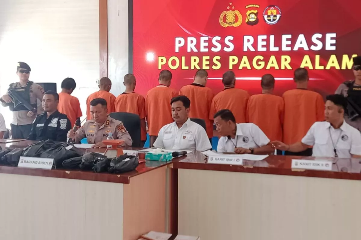 Polres Pagar Alam Ungkap 6 Kasus Narkoba, 8 Tersangka Diamankan