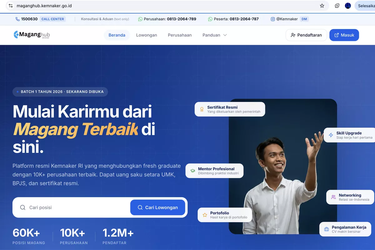 Kemnaker Buka Pendaftaran MagangHub Batch 2 pada September 2026