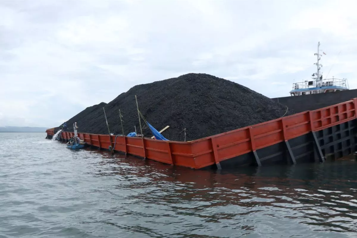Cegah Tenggelam, Tongkang 80 Ribu Ton Batu Bara Didamparkan di Pantai 