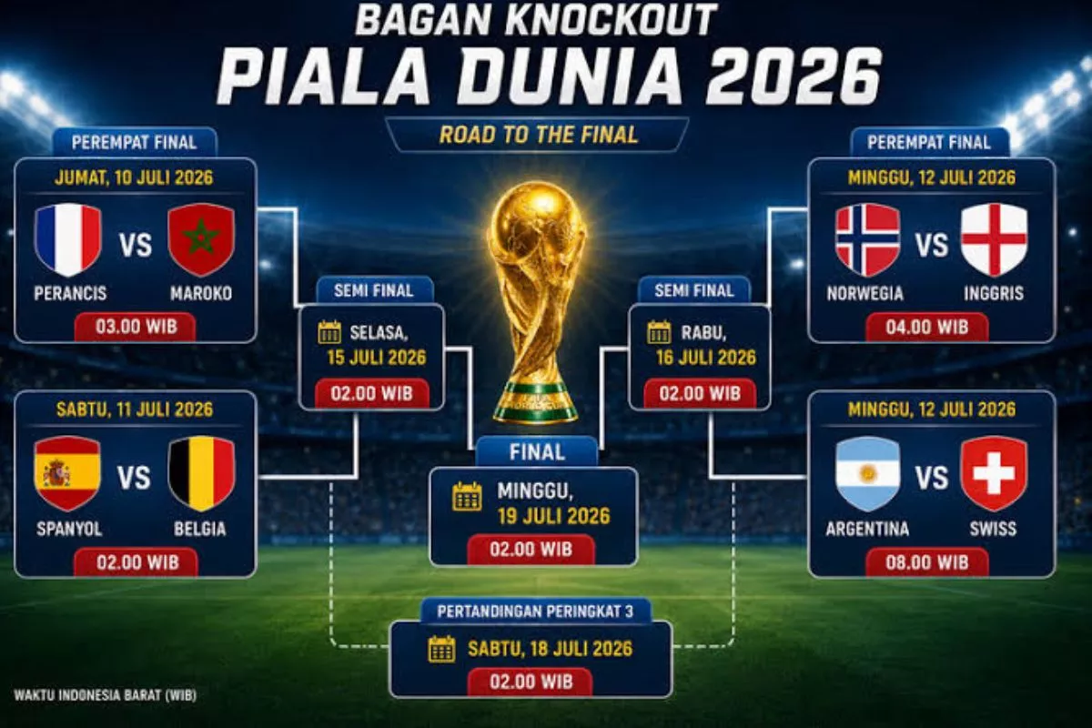 Daftar Tim dan Jadwal Lengkap Perempat Final Piala Dunia 2026