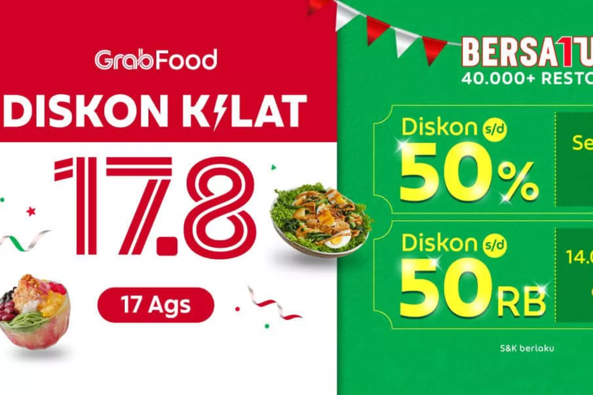 Promo Diskon Kilat hingga 81 Persen dari Grab Spesial HUT ke-81 RI