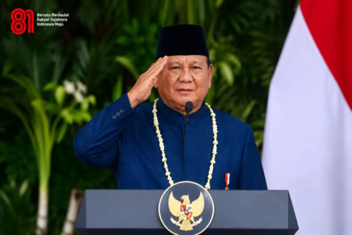 Presiden Prabowo Bacakan Teks Proklamasi di Upacara HUT Ke-81 RI