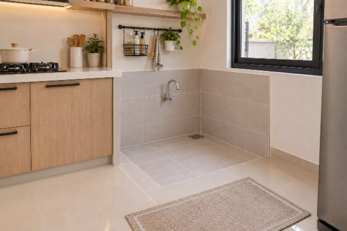 5 Inspirasi Tempat Cuci Piring di Lantai yang Cocok untuk Dapur Sempit