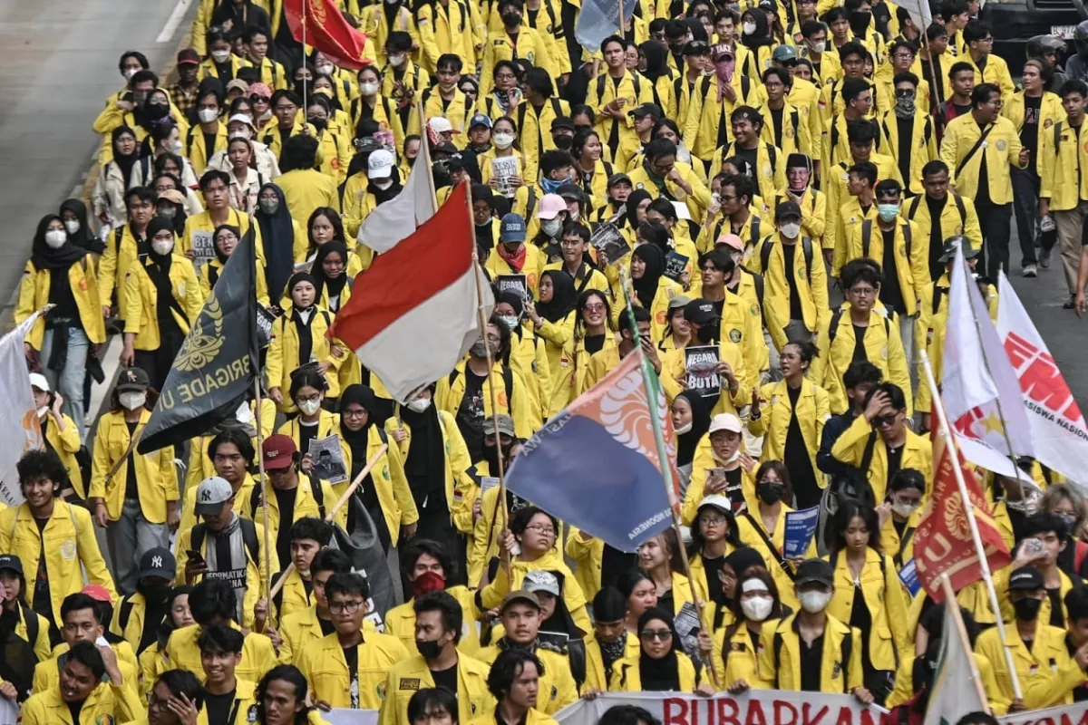 Aksi Demonstrasi BEM UI Kritik Penggunaan APBN Dan Kebijakan Pajak