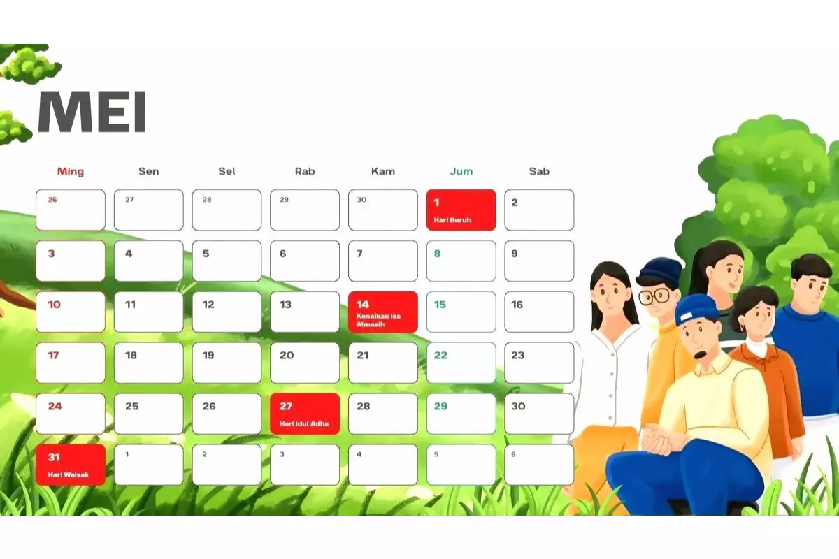 Daftar Hari Libur Nasional dan Cuti Bersama Mei 2026 Resmi Dirilis