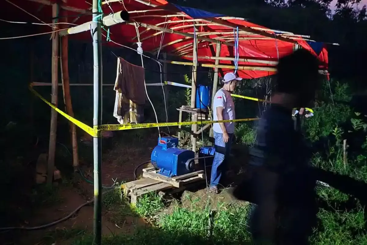 Polres Gowa Pasang Garis Polisi di Tambang Emas Ilegal Biringbulu