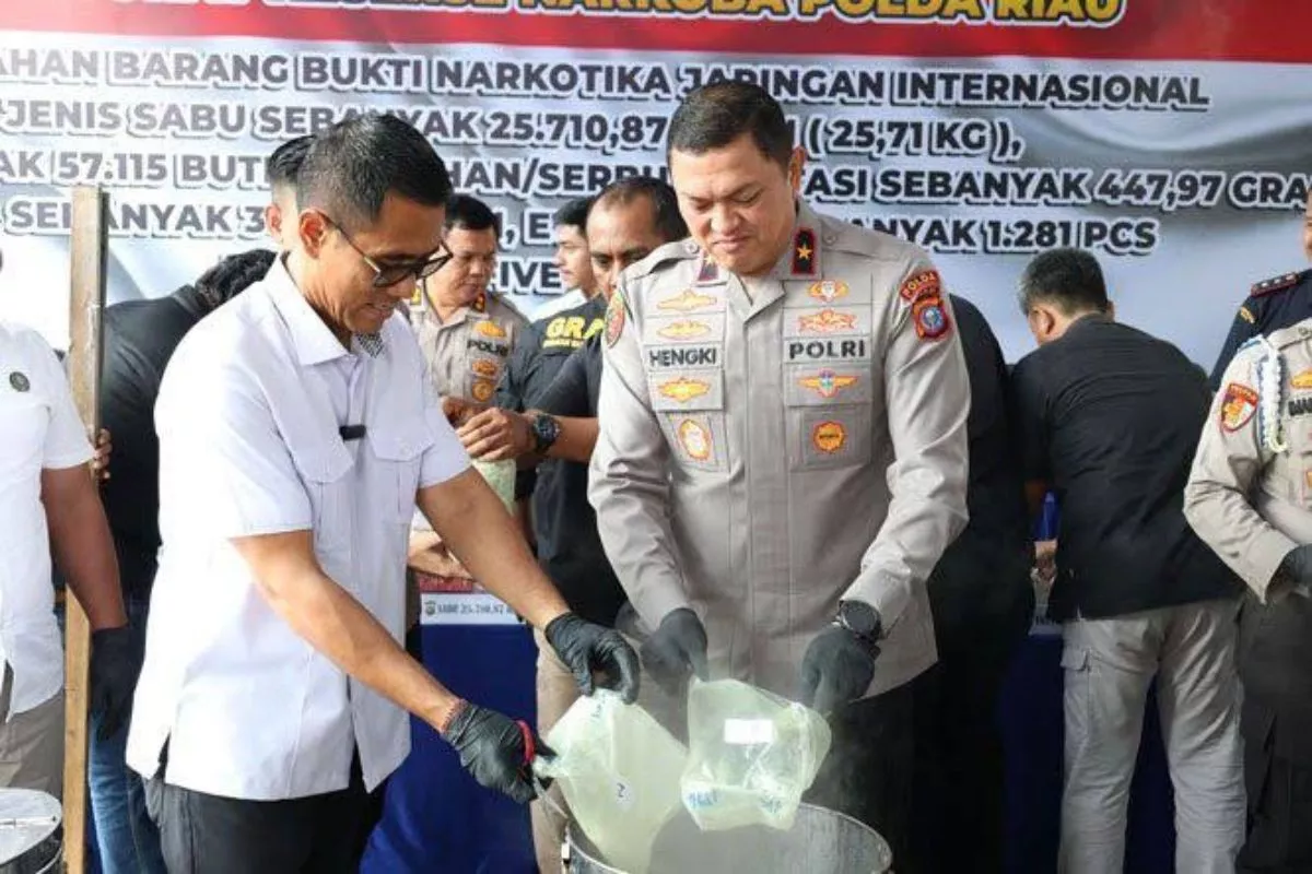 Polda Riau Musnahkan Narkoba Jaringan Internasional Rp 69,7 M